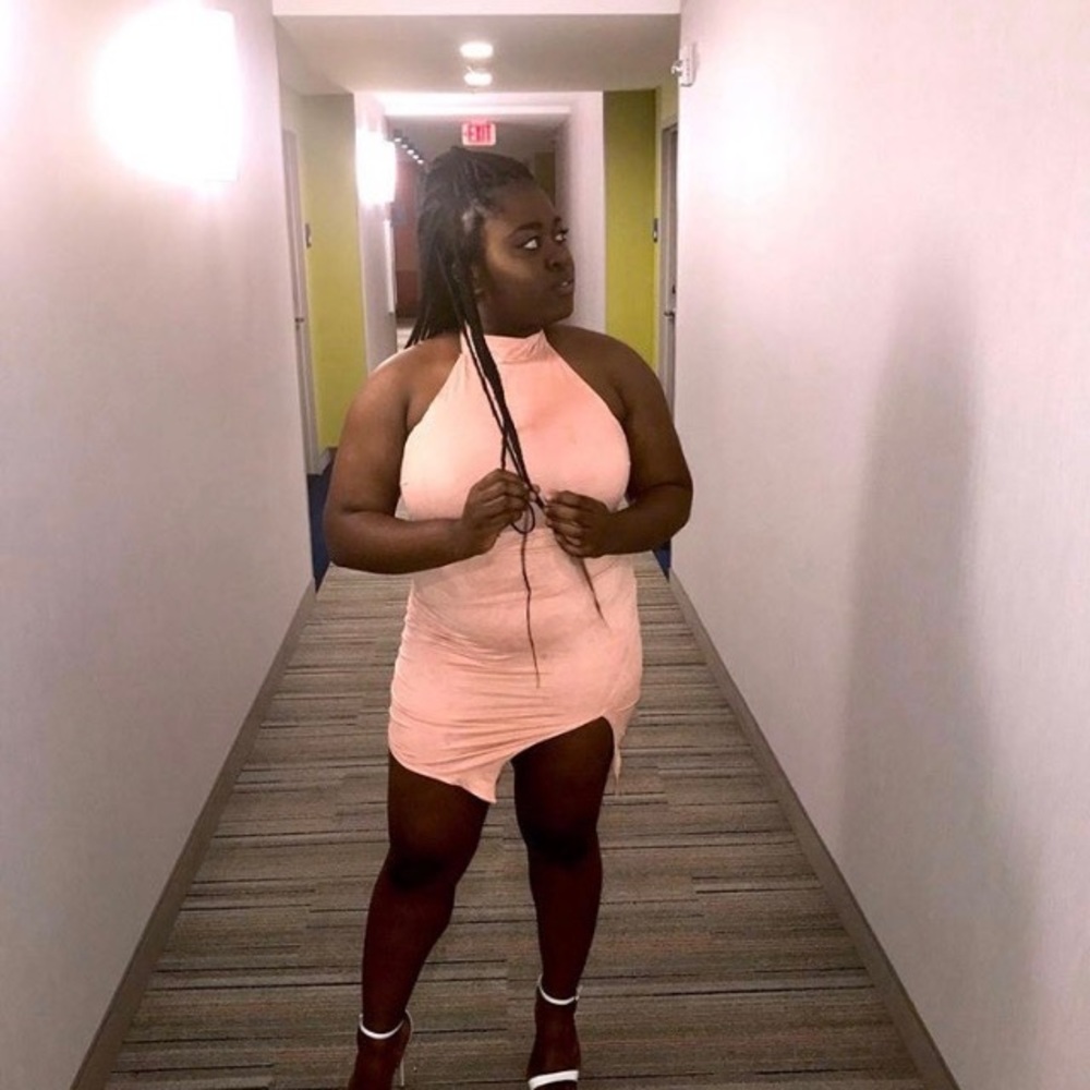 Pink dress, halter top, worn once!